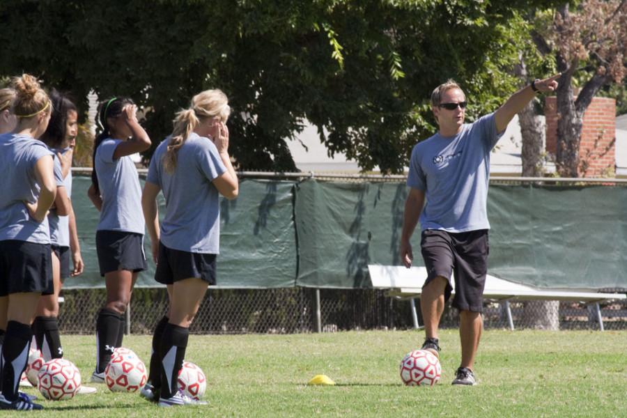 Oliver Germond prepares the womens soccer team for a Sept. 7 match against Las Positas.