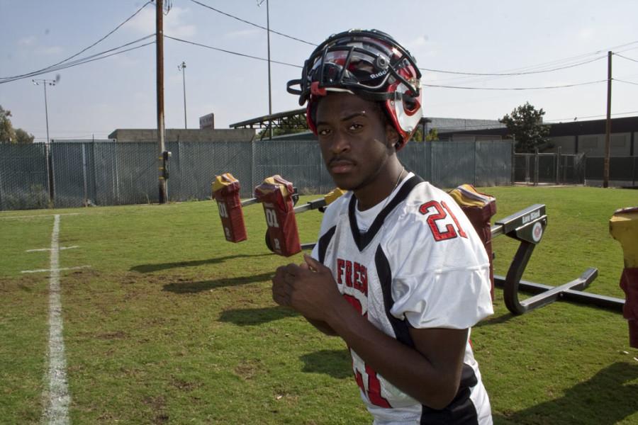 Corvaughn Archie, Football Practice Field, October 19, 2010.  He is ranked 8th in the state for yards per game and highlight reel plays this season.