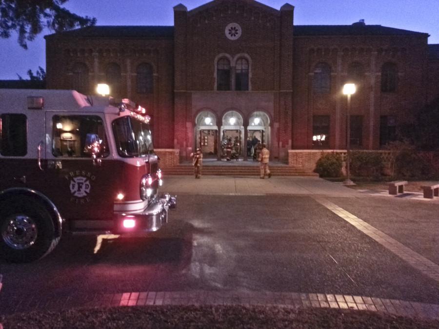 Fresno Firefighters respond to a fire in the main room of the library on Jan. 16 around 5:30pm. Students were evacuated and the fire was contained by SCCCD police Sgt. Bosworth.