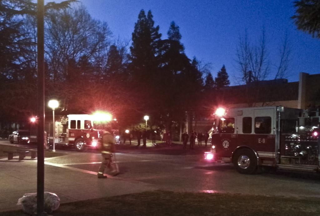 Fresno Firefighters respond to a fire in the main room of the library on Jan. 16 around 5:30pm. Students were evacuated and the fire was contained by SCCCD police Sgt. Bosworth.