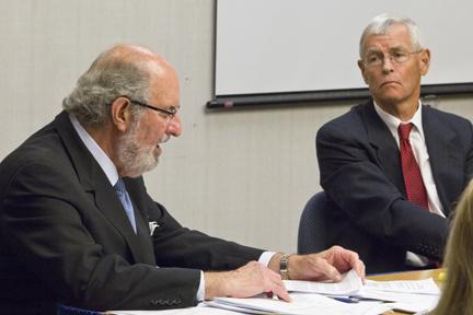 Brian Calhoun( right) and his attorney Roger Nuttall. 