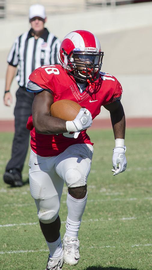 Freshman  Nate Jones on Saturday Oct. 31 at Ratcliffe Stadium.