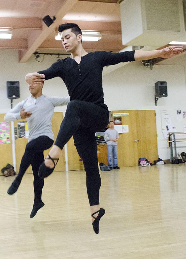 He Guiping rehearsing for the City Dance Fall Workshop.