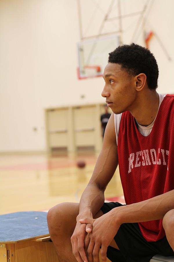 Josh Sykes takes a break from practice on Dec. 5, 2015. 