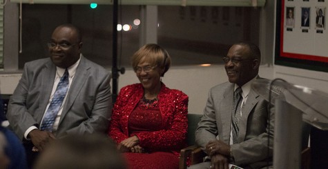 Dr. Brian Olowude, Dr. Helen Hubbard, and Larry Dickson being honored and inducted to the Wall of Honor at the African American Historical and Cultural Museum on Thursday, Feb. 26, 2016. Photo/ Larry Valenzuela