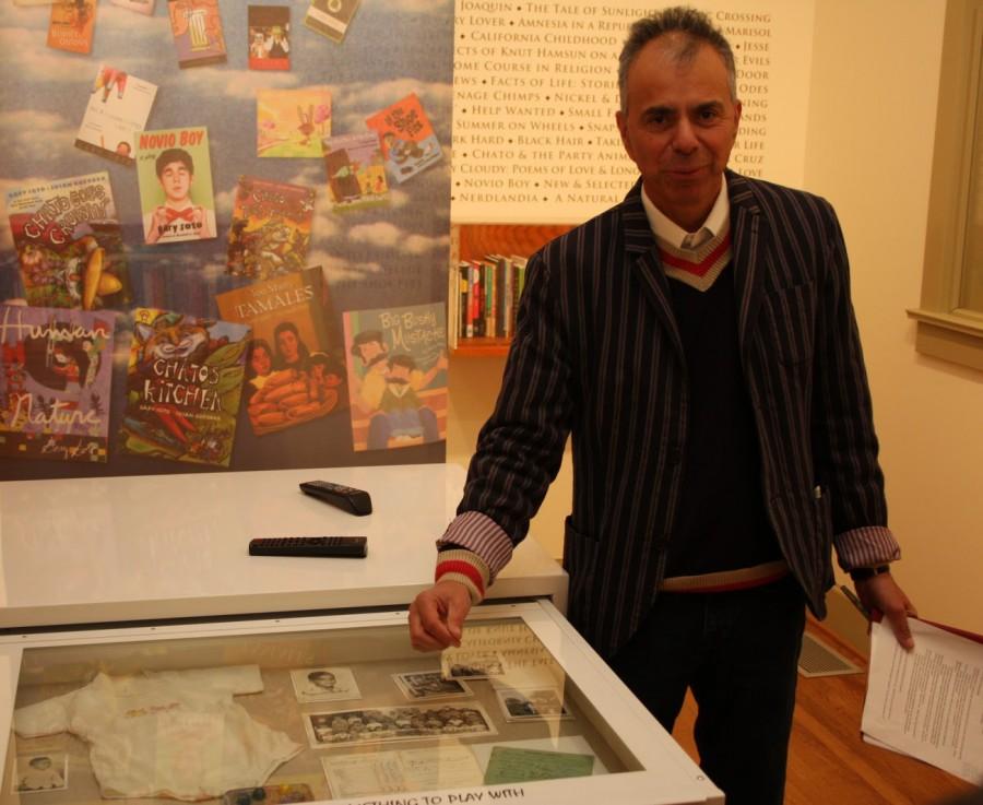 Gary Soto stands at the Gary Soto Literary Museum located in the Fresno City College Old Administration Building. 