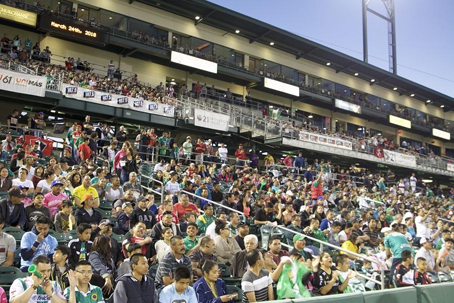 Fans ready to see Liga MX friendly match between Club Atlas and Leon FC at Chukchansi Park in downtown Fresno on Thursday, March 24, 2016.