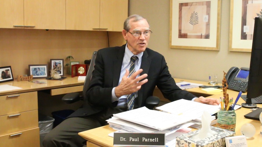 The State Center Community College District Chancellor, Dave Paul Parnell talks about his new position at the district on April 27, 2016.