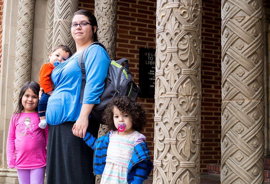 Patricia Granados stands with her three children, (from left to right) Azaria Granados, Hadassah Granados and Josiah Granados. 