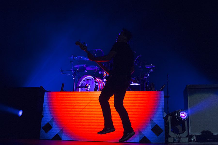 Mark Hoppus, lead singer of Blink-182, gives an electric performance at The Save Mart Center on Thursday Oct.6, 2016. 