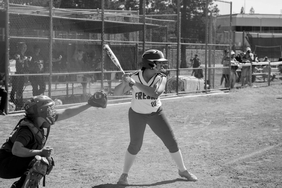 Amanda Mets waits for pitch against Cuesta College on Saturday, April 1,2017. Photo/Marco Rosas