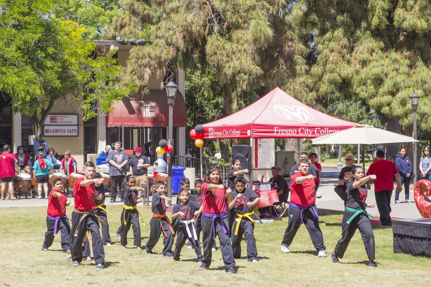 Students from the Red Dragon Dojo demonstrate their moves at Asian Fest on April 20, 2017.