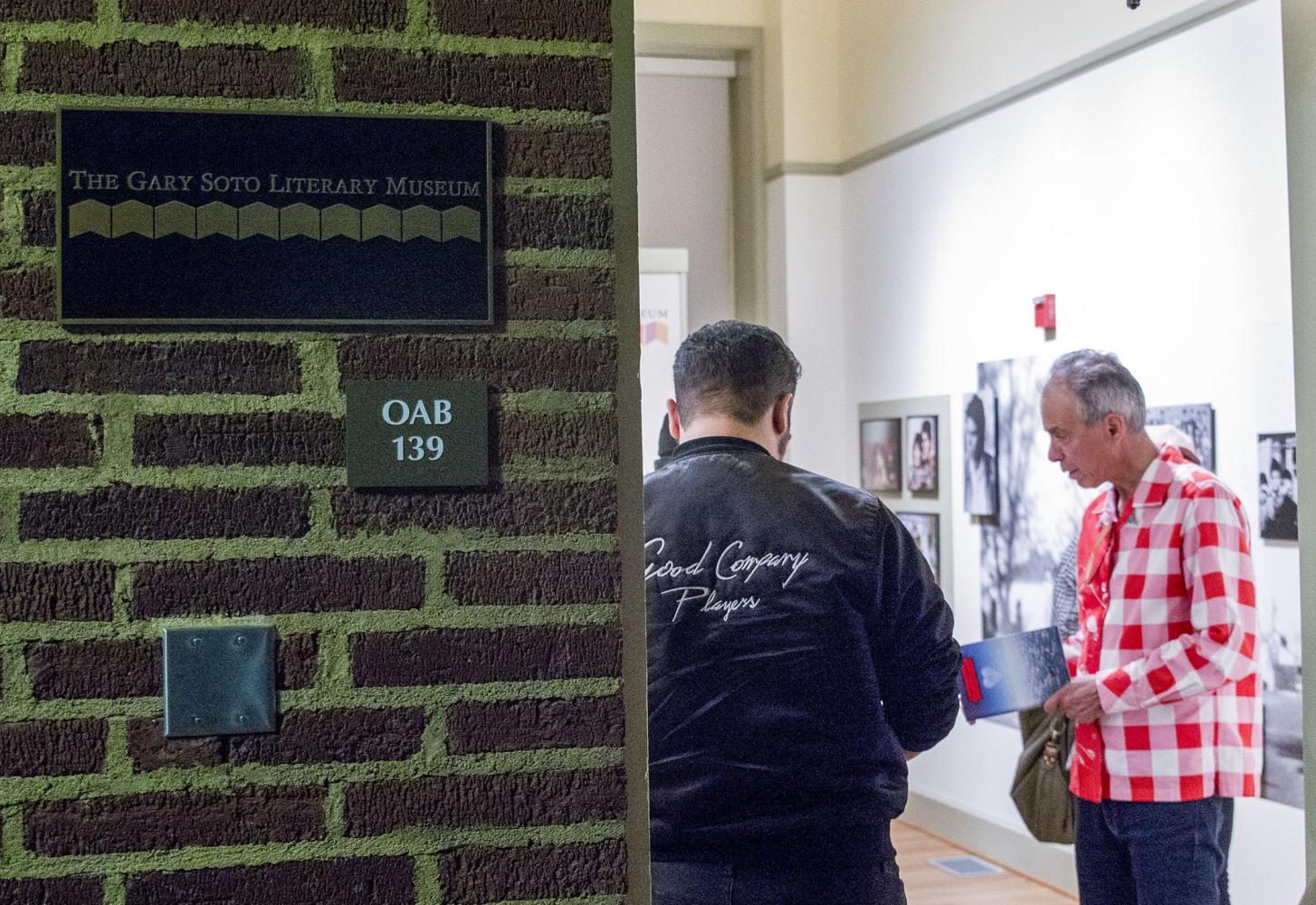 LitHop attendees meet Gary Soto in the Gary Soto Literary Museum in OAB 139 on April 29, 2017.