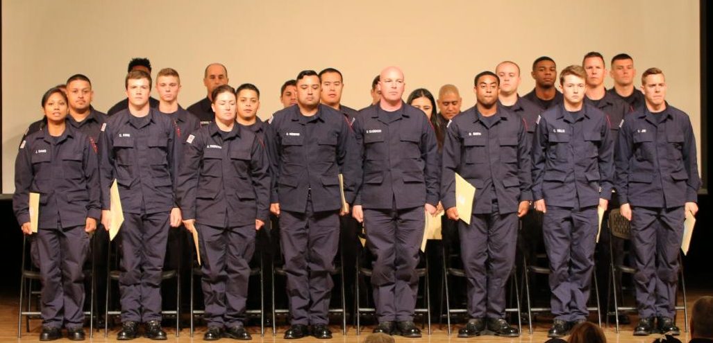 The graduating FCC Fire Academy Class 47  receives their certifications at the Old Administration Building on Aug. 25, 2017.