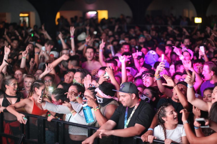 Crowds enjoy the electronic music festival Trapfest celebrated at Fresnos Rainbow Ball Room on Saturday, Oct. 14, 2017.