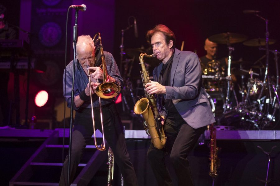 Chicago founding members James Pankow on trombone and Walter Parazaider on saxophone performs at Paul Paul Theater in The Big Fresno Fair on Friday, Oct. 6, 2017.