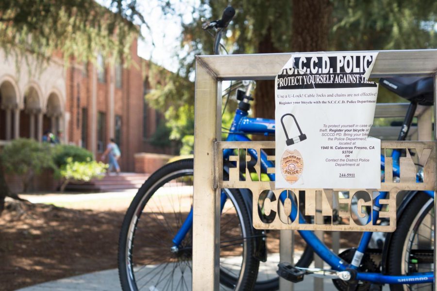 An SCCCD police flier reminds students to use U-locks to prevent bike theft.