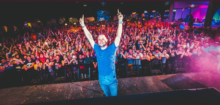Dash Berlin takes a photo with the crowd at Fresno's Rainbow Ballroom on Saturday, Oct. 28, 2017.