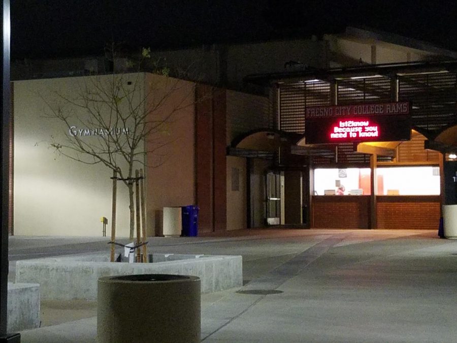 The Fresno City College gym on the evening of Saturday, Dec. 9, 2017.