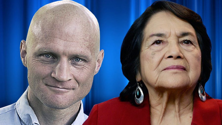 Scott Dikkers, right, and Dolores Huerta will be speaking at Fresno City College as part of the spring 2018 Speaker’s Forum.