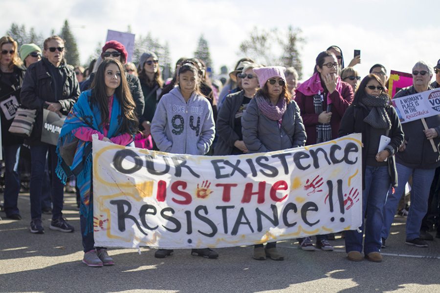 Hundreds turned out for the Womens March in Fresnos River Park area on Saturday Jan. 20, 2018. 