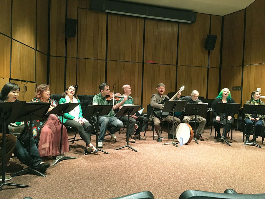 The Fresno City College Opera perform a traditional Irish song in honor of St. Patrick's Day at the FCC Recital Hall on March 17.