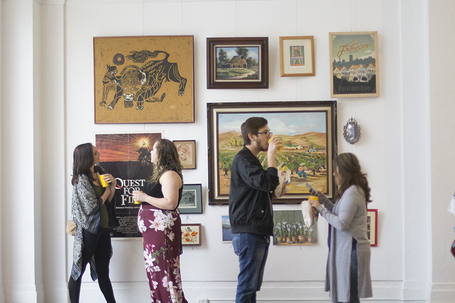 Local art enthusiasts flock to the biweekly Art Hop in downtown Fresno, offering art exhibits, films, pop-up shops, dance classes, street food, music and more on Thursday April 5, 2018.