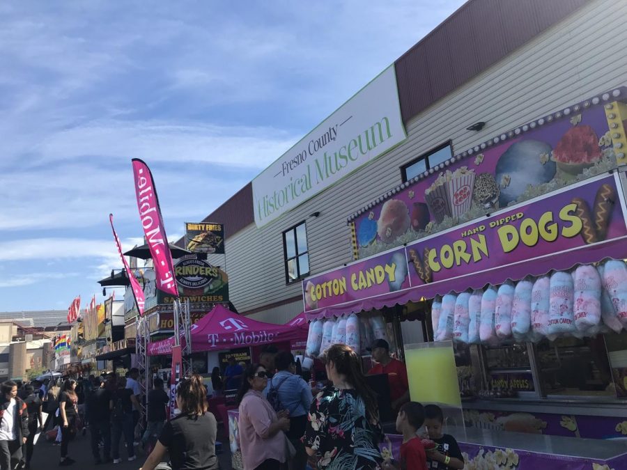 Fresno Fair attendees lining up for the food booths. Sunday Oct. 7, 2018.