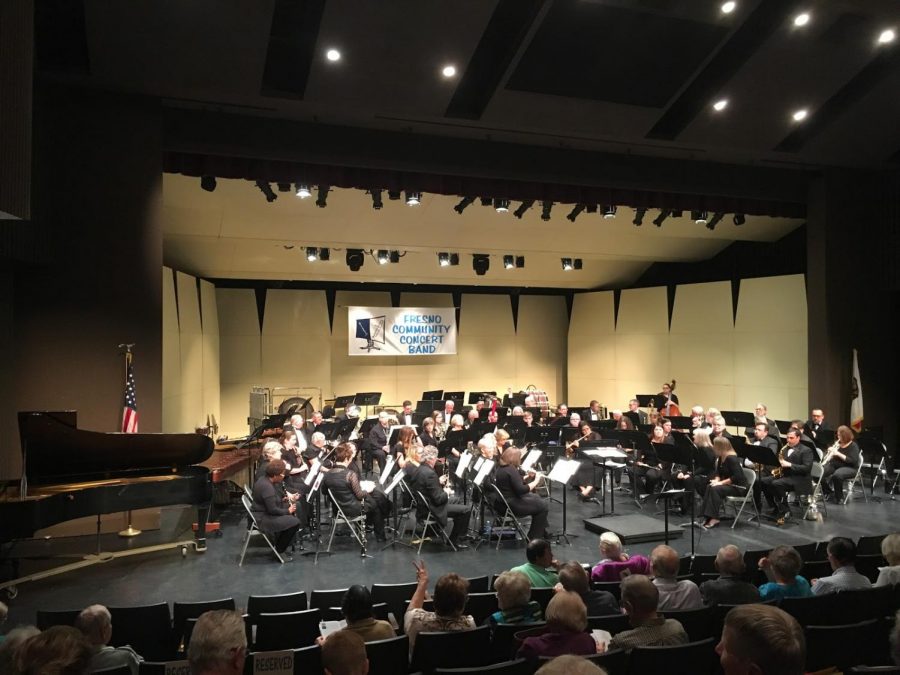 Fresno Community Concert Band while performing the song “Flashing Winds”  
Sunday, Oct. 21, 2018
