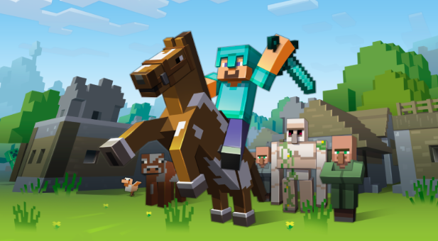 Image of the popular video game Minecraft. 