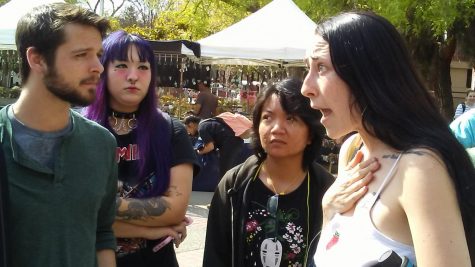 Amy Ronhaar, a pro-choice activist, confronts anti-abortion rights protesters. I will not be ashamed. I will not give in to policy.