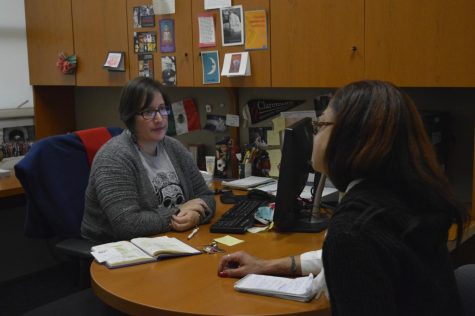 Dr. Cristina Herrera sits with reporter Tamika Rey to discuss the inner workings of her literary work, “CONTEMPORARY CHICANA LITERATURE: (Re)Writing the Maternal Script”, Friday, March 1, 2019.