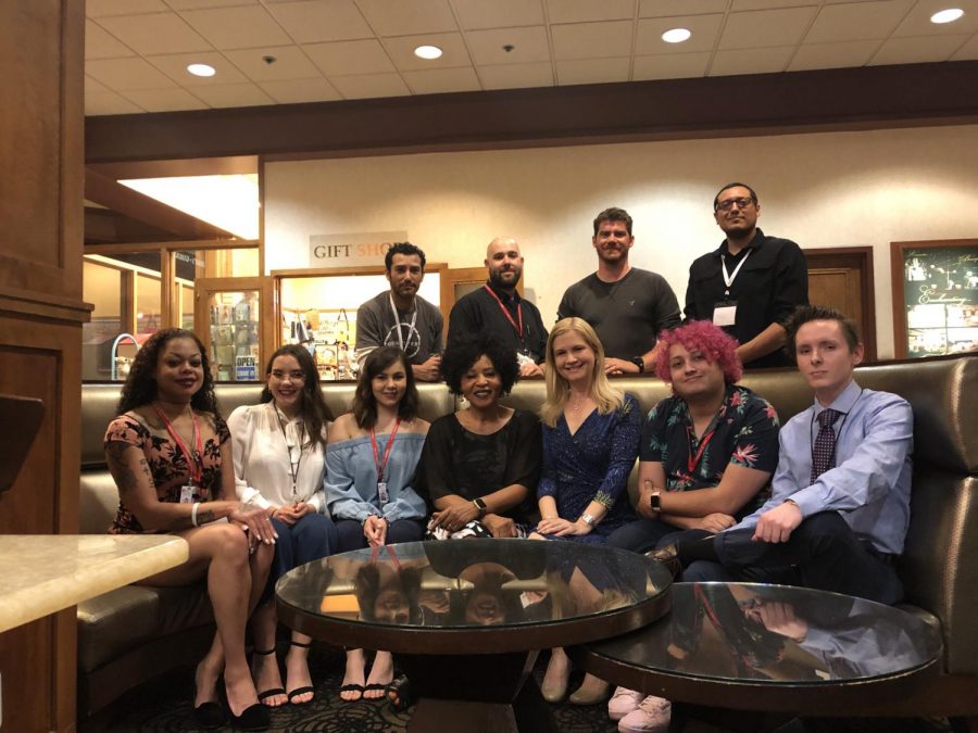 The editors, reporters, and advisers of the Rampage competed at the Journalism Association of Community Colleges state convention in Sacramento. They claimed a first place award for critical review story, as well as honorable mentions and a meritous award. Photo by Cliff Fernandes of the Guardsman, the City College of San Francisco student newspaper.