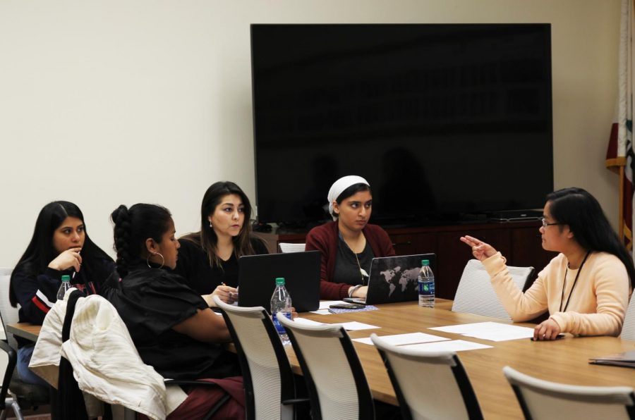 The Associated Student Government hopes to end the semester on a positive note after two tumultuous ASG presidencies. Marisol Valdivia, third from left, was defeated by DeRon Walker in the ASG election. 