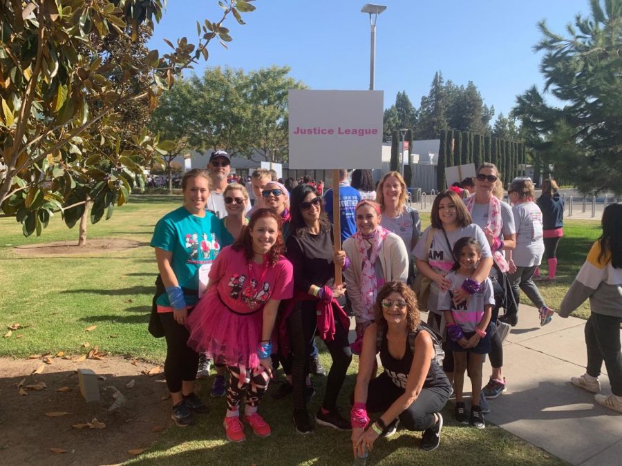 Jenna Kiekchaefer (front left in pink) and her team at the Susan G. Komen Walk on Saturday Oct. 12, 2019.