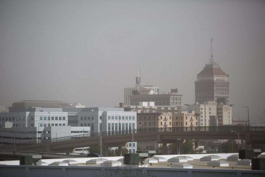 Blazing wildfires tarnished the Central Valley skyline even more than usual on Sunday, Oct. 27, 2019. Brown skies congested the air above all of Fresno, causing worry for groups sensitive to poor air quality.