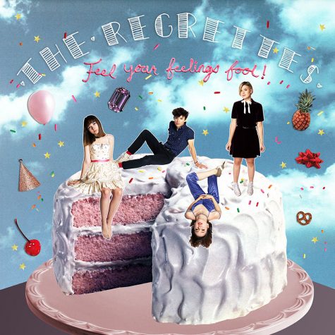 The Regrettes album cover for Feel Your Feelings Fool is evocative of the zine aesthetic surrounding the Riot Grrrl movement.