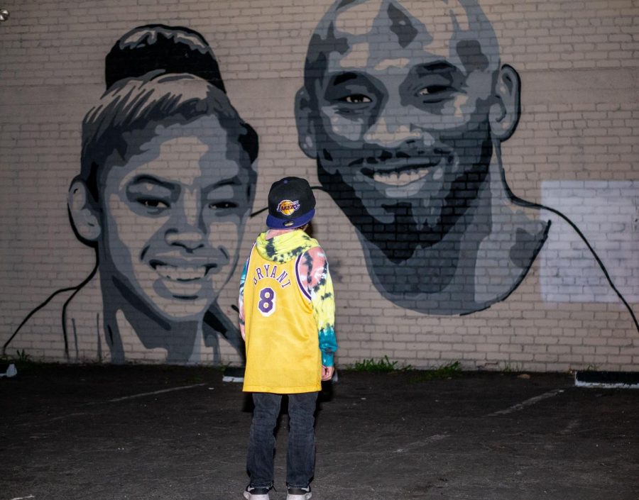 Jordan Lazo pays his respects to his role model, the late Kobe Bryant, Friday, Jan.31.