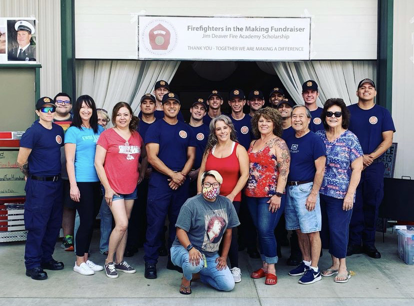 Fresno City College Fire Academy's Class 56 and members of the Deaver Fund pose for a photo. Image courtesy: FCC Fire Academy's Instagram page 