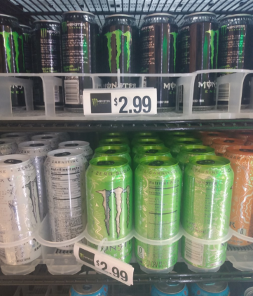 Fresno City College Bookstore price of a Monster energy drink for $2.99