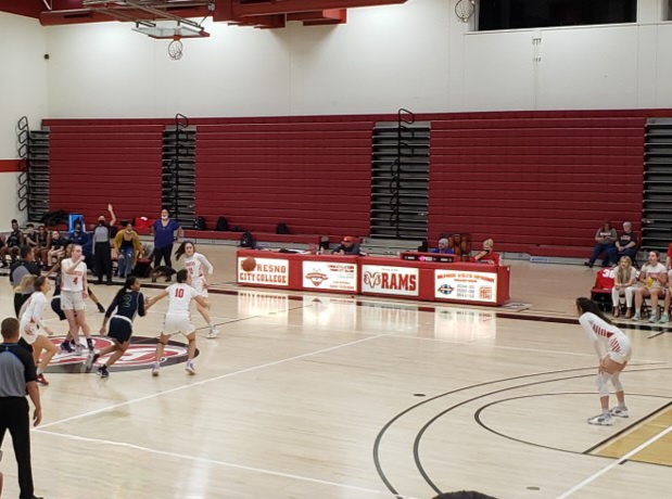 Fresno City College womens basketball team during the Feb. 12, game. 