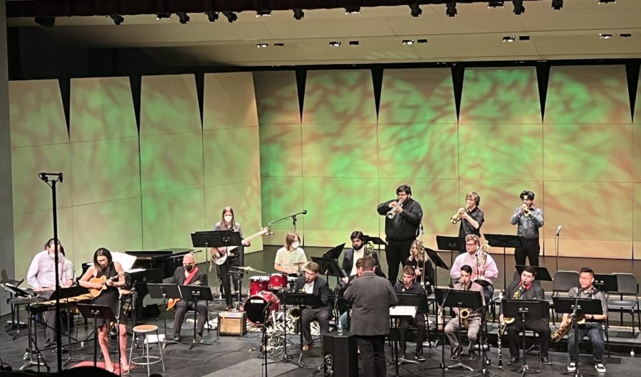 FCC Jazz ensemble performing with Eva Scow