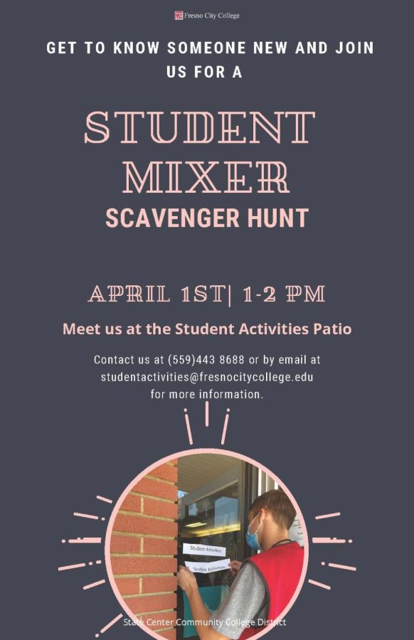 Flyer from Student Activities Social media for the Student Mixer Scavenger Hunt. 