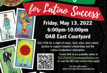 The Raising the Glass for Latino Success fundraiser flyer.