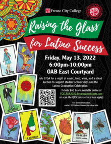 The Raising the Glass for Latino Success fundraiser flyer.