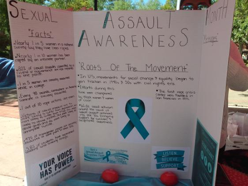 Information board on sexual assault for Chalk-It-Out. 