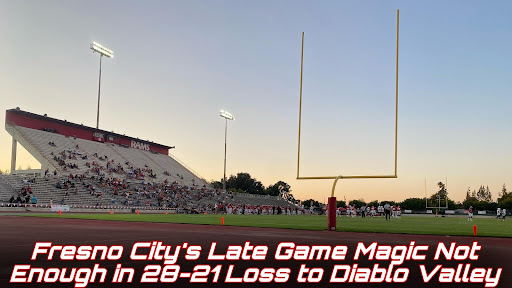 The Rams on the Ratcliffe stadium field playing Diablo Valley on Sept. 3, 2022.