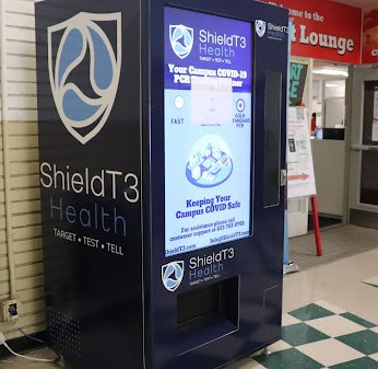 New COVID-19 Testing vending machine has made its way on campus next to the Student Lounge room.