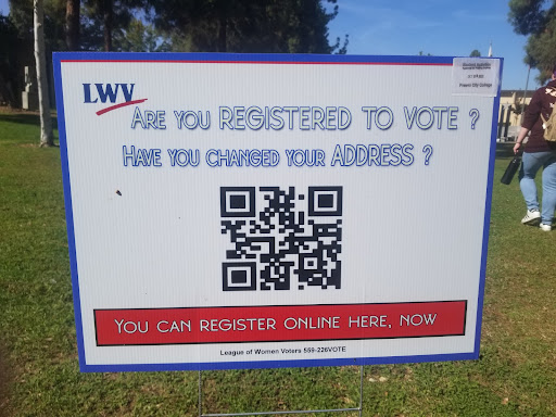 A QR code placed by Senator Taran Booker of ASG on Wednesday, Oct. 19 at 2 p.m. at University Square to motivate students to vote.