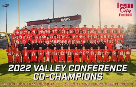 FCC’s 2022 football team are Valley Conference co-champions with Modesto College. (Photo Provided by FCC Rams Football)